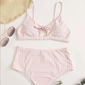 Pastel pink checkered bikini NWT